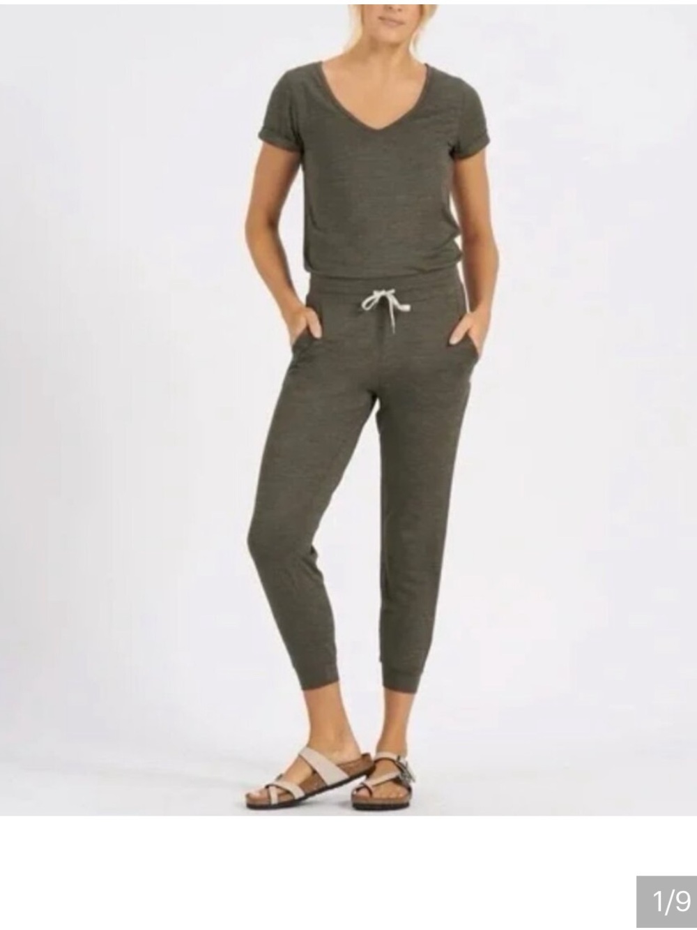 Vuori Olive Green Relaxed Jogger Jumpsuit